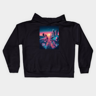 Neon City - Sunset Kids Hoodie